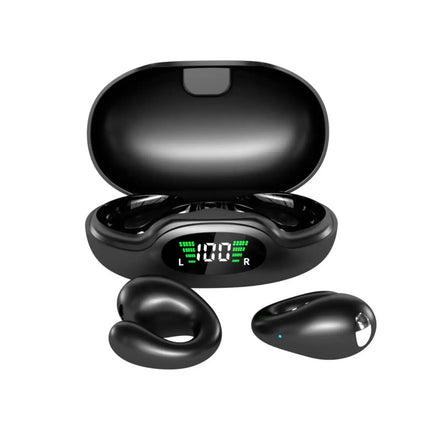 Ultra Open Ear Earbuds - Ergonomic Clip-On Earbuds, Small Bone Conduction Over-The-Ear Headphones with Waterproof Design, Perfec