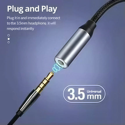USB-C to 3.5mmAdapter for Samsung S23/S22, Huawei P30, Xiaomi, iPad Pro, iPhone 15,Fast Charge & HiFi Sound, Portable Aux Cable