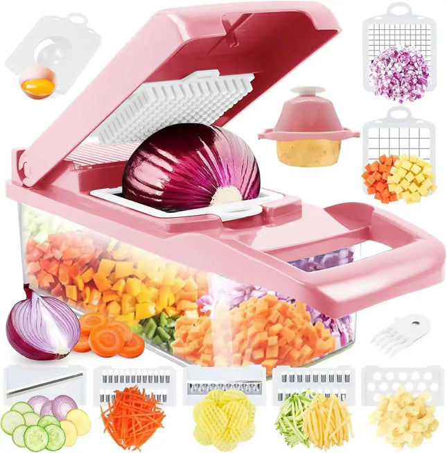 13 in 1 Multi-Functional Vegetable Chopper Onion Chopper Food Chopper Kitchen Mandoline Slicer Veggie Dicer Cutter