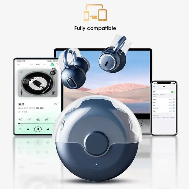 Bluetooth Earbuds True Clip-on Wireless Earphones Noise Cancelling Bluetooth Headsets Earcuffs Handsfree With Mic For Xiaomi ios