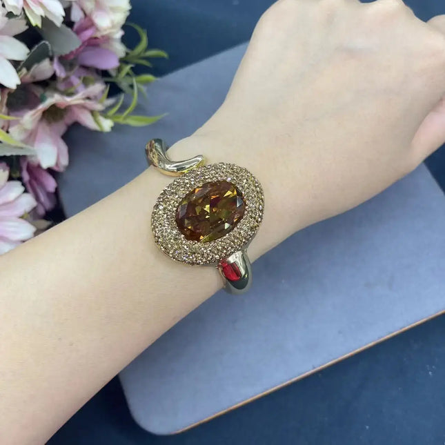 one set jewelry women's baroque and oval zircon brown RING/bracelet/pendant necklace earrings