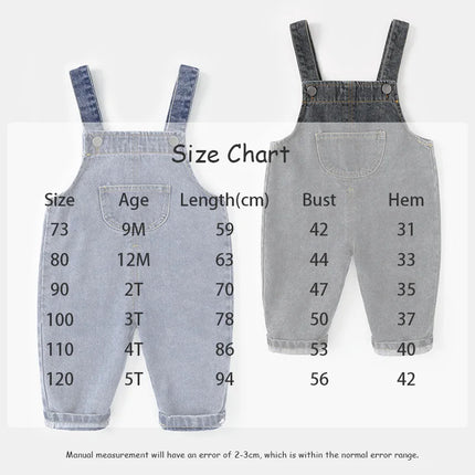 MILANCEL New Arrival Children Clothes Baby Girls Boys Overalls Solid Brief Style Toddler Denim Overol Jumpsuits