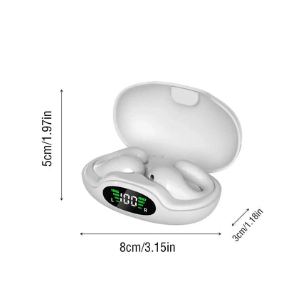 Ultra Open Ear Earbuds - Ergonomic Clip-On Earbuds, Small Bone Conduction Over-The-Ear Headphones with Waterproof Design, Perfec