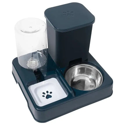 Automatic Feeder Cat Dog Food Bowl With Water Fountain Pet Large Capacity Raised Stand Dish Bowl For Cat Drinker Accessories