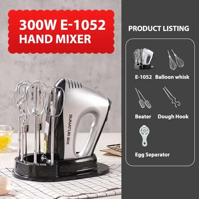 SUNATUR Hand Mixer 110-240V Blender 300W Electric Food Processor 3 in 1 Mixer Kitchen Appliances Machine Mixer for Baking