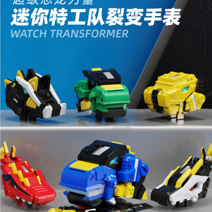 Genuine Mini Secret Service Watch Toy Boy Mecha Robot Ruper Dinosaur Power Deformation Toy Suit Action Figures Kids Gifts