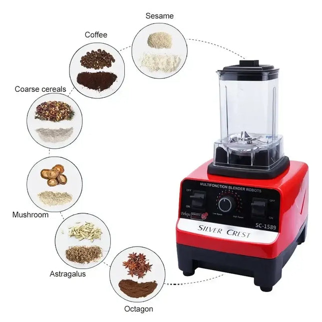 2000W Heavy Duty Commercial Blender Food Processor 220V