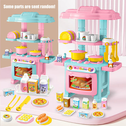 Miniature Kitchen Cooking Set Kid Toys, Food Drink Pop Cans Pretend Play Mini Kitchen Game Accessories Set House Games Gifts