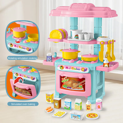 Miniature Kitchen Cooking Set Kid Toys, Food Drink Pop Cans Pretend Play Mini Kitchen Game Accessories Set House Games Gifts