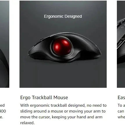 Trackball Wireless Mouse Rechargeable Bluetooth 2.4G USB Mouse Ergonomic Mice for Computer Android Windows 3 Adjustable DPI