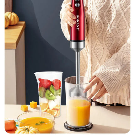 Electric Immersion Blender Hand Blender with Whisk 5 in 1 600W,304 Stainless Steel Ice Crush Blade with Whisk, Milk Frother
