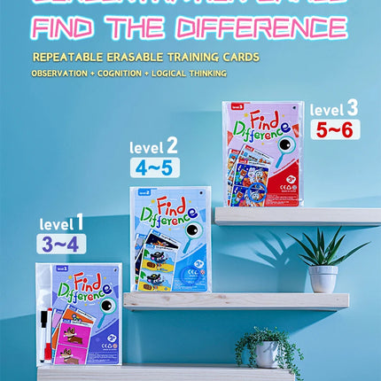 Kid's Find Difference Drawing Circle Game Learning Educational Children Training Concentration Activities Toys for Birthday Gift