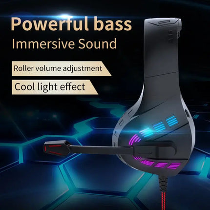 G4 Gaming Headset With Noise-cancelling Microphone Surround Sound 3.5mm Wired LED Gaming Headset For Gamers