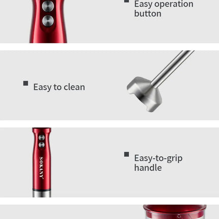 Electric Immersion Blender Hand Blender with Whisk 5 in 1 600W,304 Stainless Steel Ice Crush Blade with Whisk, Milk Frother