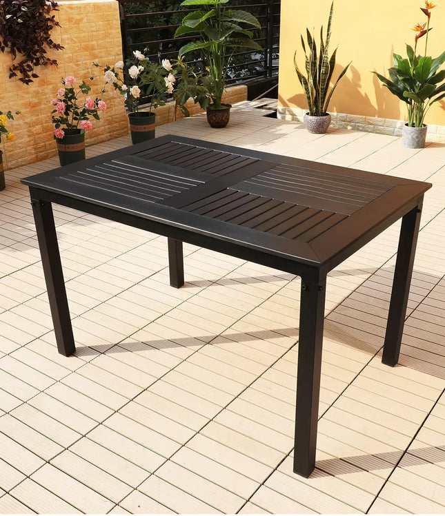Outdoor Dining Table Leisure 120cm Courtyard Wood-plastic Garden Tables Villa Long Table Modern Furniture