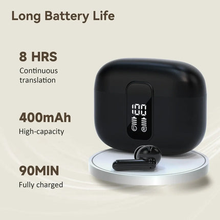 V20 Wireless Translator Earbuds 150-Language Two-way Real-time Translation Instant Voice Translator for Travel Business Learning