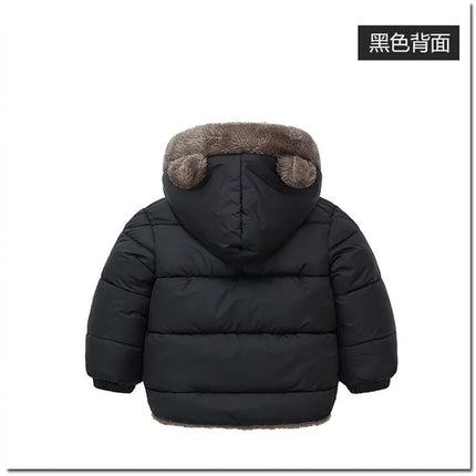 Baby Boys Girls Jacket Hooded Cotton Outerwear Children's Thick Fleece Coat Cashmere Padded Jackets Winter Boys Girls Warm Coats
