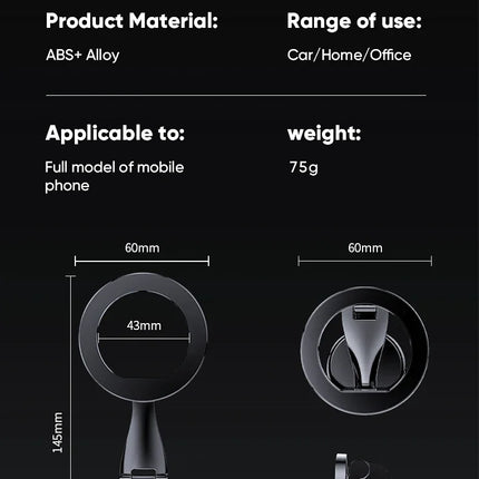 1080 Car Phone Holder For Magsafe Vehicles Mobile Support For The Car Cell Phone Holder in Car For iPhone 16 15 Pro Max Plus