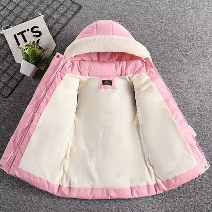 Autumn Winter Girls Jacket Keep Warm Fashion Hooded Outerwear Birthday Christmas Princess Coats 3 4 5 6 7 8 Years Kids Clothes