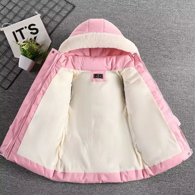 Autumn Winter Girls Jacket Keep Warm Fashion Hooded Outerwear Birthday Christmas Princess Coats 3 4 5 6 7 8 Years Kids Clothes