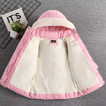 Autumn Winter Girls Jacket Keep Warm Fashion Hooded Outerwear Birthday Christmas Princess Coats 3 4 5 6 7 8 Years Kids Clothes