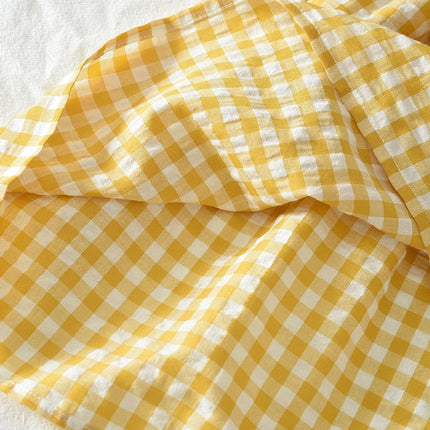 Autumn Girls Fashion Long Sleeve Turn-down Collar Checkered Printed Dress 1 Pc 3-7 Years Kids Casual Clothes