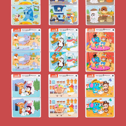 Kid's Find Difference Drawing Circle Game Learning Educational Children Training Concentration Activities Toys for Birthday Gift