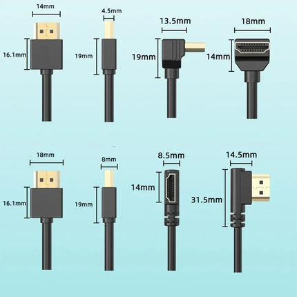 90 Degree HDMI 2.0 Cable - Graphene Enhanced for Space-Saving Installations | 8K, 3D & High Refresh Rate Aux Cable  Hdmi Cable