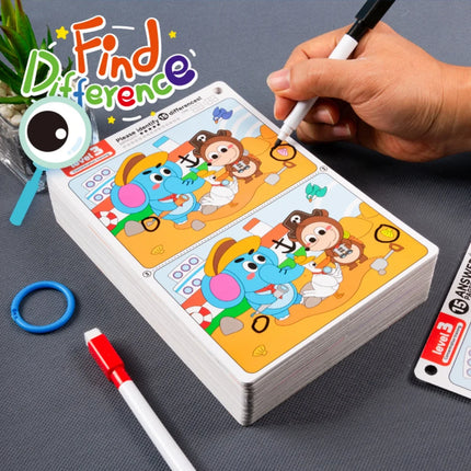 Kid's Find Difference Drawing Circle Game Learning Educational Children Training Concentration Activities Toys for Birthday Gift