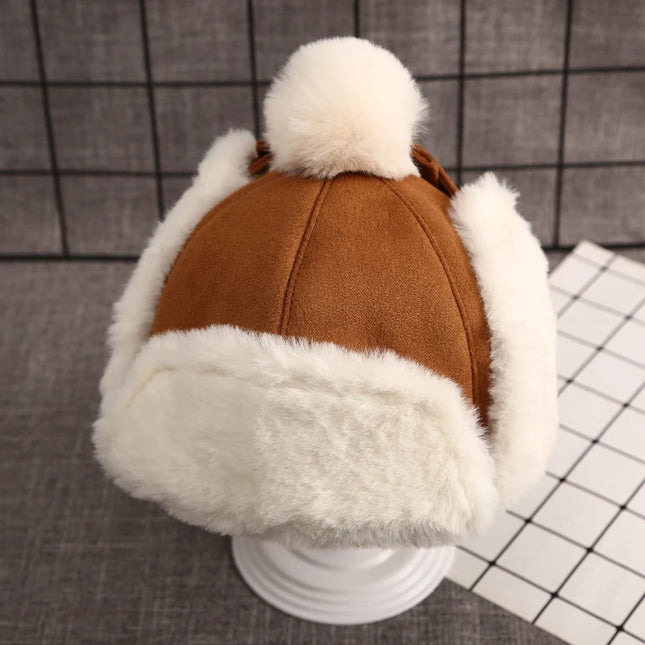 Winter Baby Boys Girls Hat Children Thicken Windproof Ear Protection Cap Solid Outdoor Lei Feng Hat Beanie Gifts Cap 1-3Y
