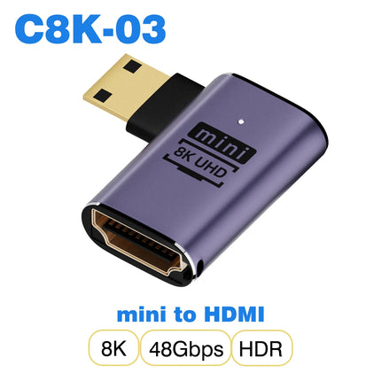 UGOURD HDMI2.1 Cable Adapter mini micro hdmi to HDMI 2.1 Converter 48Gpbs 8K60HZ 4K120HZ for HDTV Projector PS4 PS5 Laptop PC