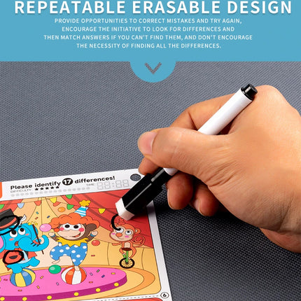 Kid's Find Difference Drawing Circle Game Learning Educational Children Training Concentration Activities Toys for Birthday Gift