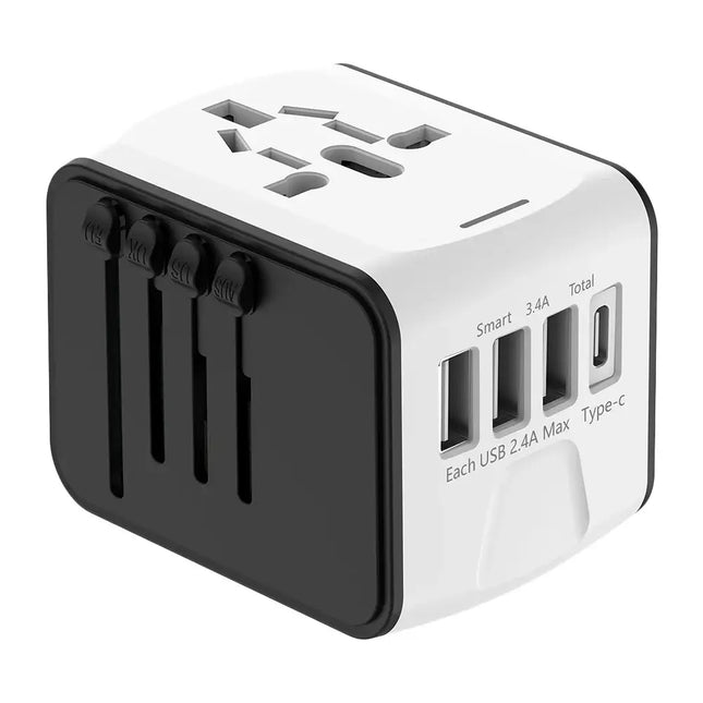 Universal Travel Adapter 100V-250V AC Power Adapter Charger 3 USB and 1 Type C Ports for for USA EU UK AU Cell Phone Laptop