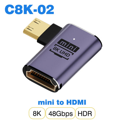 UGOURD HDMI2.1 Cable Adapter mini micro hdmi to HDMI 2.1 Converter 48Gpbs 8K60HZ 4K120HZ for HDTV Projector PS4 PS5 Laptop PC