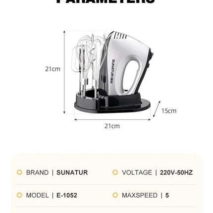 SUNATUR Hand Mixer 110-240V Blender 300W Electric Food Processor 3 in 1 Mixer Kitchen Appliances Machine Mixer for Baking
