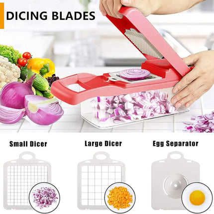 13 in 1 Multi-Functional Vegetable Chopper Onion Chopper Food Chopper Kitchen Mandoline Slicer Veggie Dicer Cutter