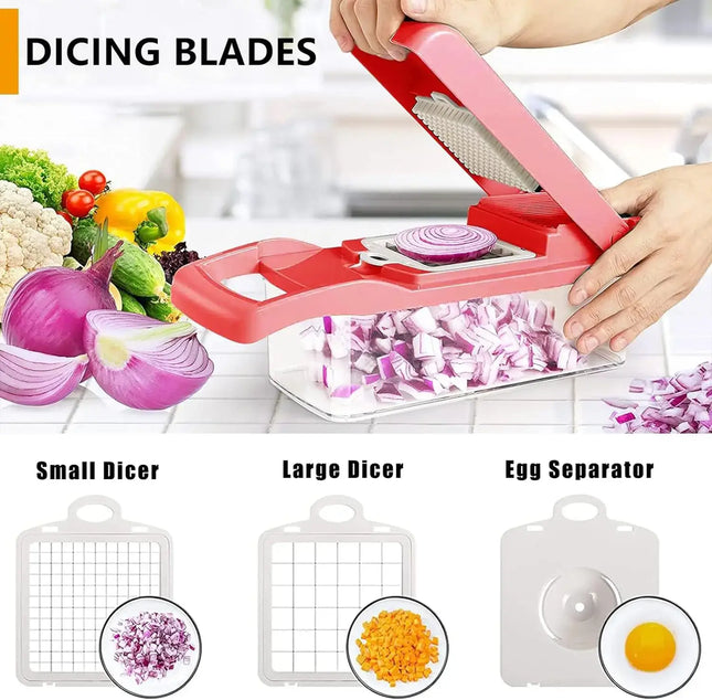 13 in 1 Multi-Functional Vegetable Chopper Onion Chopper Food Chopper Kitchen Mandoline Slicer Veggie Dicer Cutter
