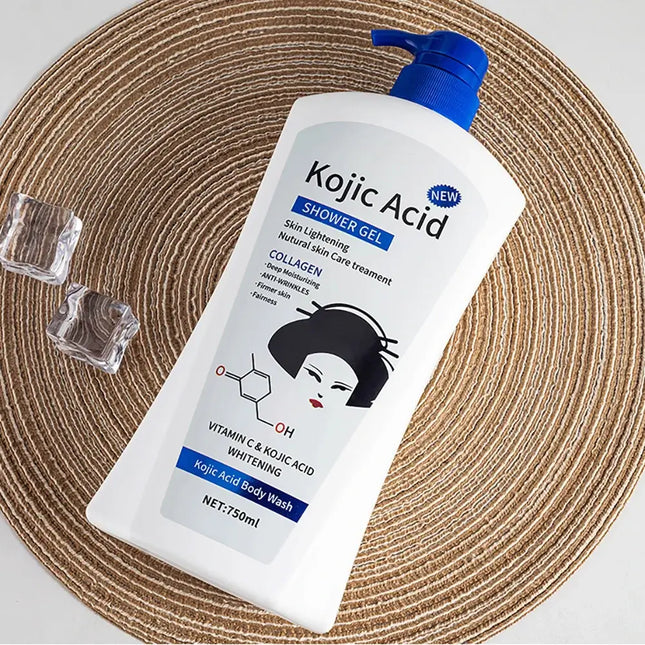 Kojic Acid Shower Gel Deep Cleansing Brighten Body Wash Whitening Exfoliator Chicken Skin Body Care Moisturizing Skincare 750ml