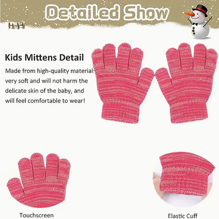 3pcs/set Winter Children's Warm Plus Velvet Scarf Baby Knitted Hat Hat Gloves For 2-8 Y Best for Christmas Thanksgiving
