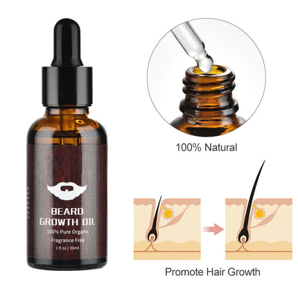 Beard Growth Kit For Men Barbe Hair Enhancerbeard Essential Oil Moisturizing Wax Growth Roller Comb Styling Scissors Beard Care