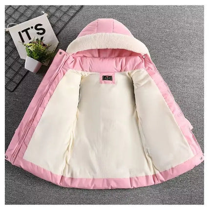 Autumn Winter Girls Jacket Keep Warm Fashion Hooded Outerwear Birthday Christmas Princess Coats 3 4 5 6 7 8 Years Kids Clothes