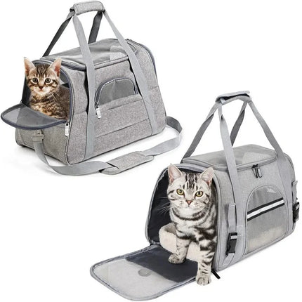 Collapsible Breathable Pet Carrier – Soft-Sided for Cats & Dogs | Crossbody Design with Large Opening | Ideal for Trave