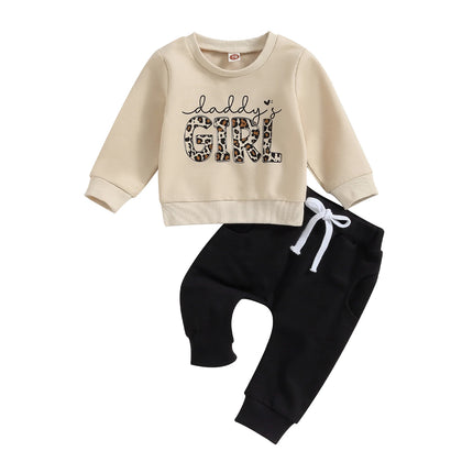 Casual New Baby Boys Long Sleeve Outfits Clothes Fashion Letter Print Sweatshirt Tops Elastic Pants Suit for Baby Fall Clothing