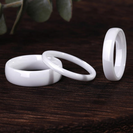 Kolmnsta 2mm 4mm 6mm White Ceramic Ring Men Woman Rings Anti-Allergy Polished Design Anillos Gentle Wedding Engagement Band