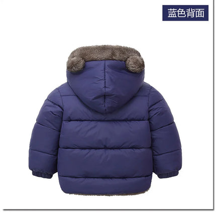 Baby Boys Girls Jacket Hooded Cotton Outerwear Children's Thick Fleece Coat Cashmere Padded Jackets Winter Boys Girls Warm Coats