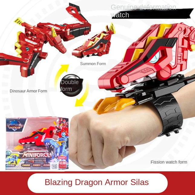 Genuine Mini Secret Service Watch Toy Boy Mecha Robot Ruper Dinosaur Power Deformation Toy Suit Action Figures Kids Gifts