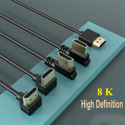 90 Degree HDMI 2.0 Cable - Graphene Enhanced for Space-Saving Installations | 8K, 3D & High Refresh Rate Aux Cable  Hdmi Cable