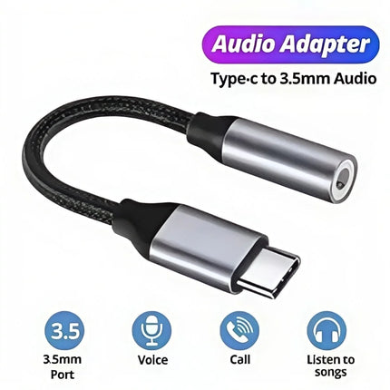 USB-C to 3.5mmAdapter for Samsung S23/S22, Huawei P30, Xiaomi, iPad Pro, iPhone 15,Fast Charge & HiFi Sound, Portable Aux Cable