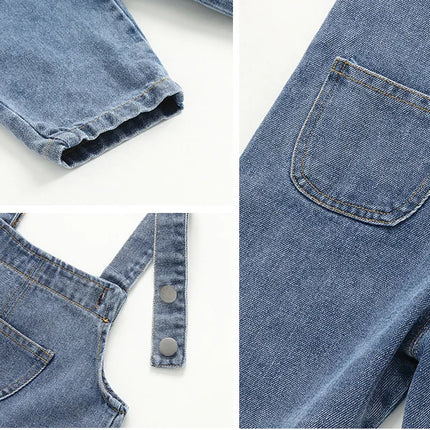 MILANCEL New Arrival Children Clothes Baby Girls Boys Overalls Solid Brief Style Toddler Denim Overol Jumpsuits