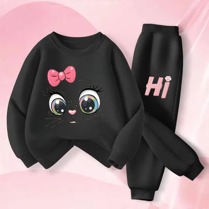 Long Sleeved Hoodies Sets for Girls Spring New Style Pullover Long Pant Two Piece Suit Children's Casual Outfits Kids Tracksuit